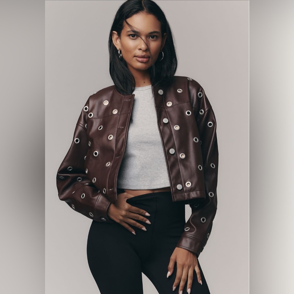 NWT Anthropologie BlankNYC Faux Leather Groomet Jacket